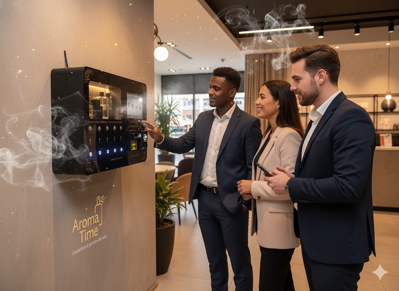 Distributeur automatique de parfum Aroma Time au restaurant